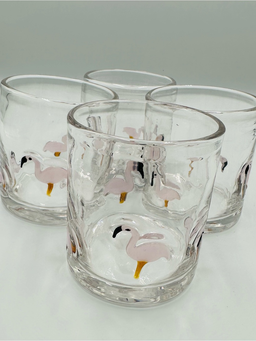 Pink Flamingo Glass Tumbler - Set of 4